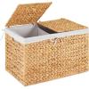 image:imageBest Choice Products Storage Basket wLid Large Woven Storage Basket Organizer wSeparate Lids Washable Sectioned Liner Bag for Living Room Bedroom Laundry Room Nursery  NaturalNatural