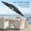 image:imageBest Choice Products 10ft 3Tier Patio Umbrella White Pole Outdoor Market Umbrella Steel PoleBlack