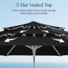 image:imageBest Choice Products 10ft 3Tier Patio Umbrella White Pole Outdoor Market Umbrella Steel PoleBlack