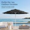 image:imageBest Choice Products 10ft 3Tier Patio Umbrella White Pole Outdoor Market Umbrella Steel PoleBlack