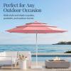 image:imageBest Choice Products 10ft 3Tier Patio Umbrella White Pole Outdoor Market Umbrella Steel PoleFlamingo Pink