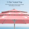 image:imageBest Choice Products 10ft 3Tier Patio Umbrella White Pole Outdoor Market Umbrella Steel PoleFlamingo Pink