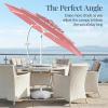 image:imageBest Choice Products 10ft 3Tier Patio Umbrella White Pole Outdoor Market Umbrella Steel PoleFlamingo Pink