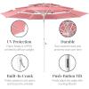 image:imageBest Choice Products 10ft 3Tier Patio Umbrella White Pole Outdoor Market Umbrella Steel PoleFlamingo Pink