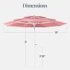 image:imageBest Choice Products 10ft 3Tier Patio Umbrella White Pole Outdoor Market Umbrella Steel PoleFlamingo Pink
