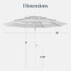 image:imageBest Choice Products 10ft 3Tier Patio Umbrella White Pole Outdoor Market Umbrella Steel PoleFog Gray