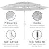 image:imageBest Choice Products 10ft 3Tier Patio Umbrella White Pole Outdoor Market Umbrella Steel PoleFog Gray