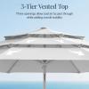 image:imageBest Choice Products 10ft 3Tier Patio Umbrella White Pole Outdoor Market Umbrella Steel PoleFog Gray
