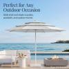 image:imageBest Choice Products 10ft 3Tier Patio Umbrella White Pole Outdoor Market Umbrella Steel PoleFog Gray