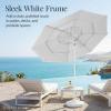 image:imageBest Choice Products 10ft 3Tier Patio Umbrella White Pole Outdoor Market Umbrella Steel PoleFog Gray
