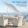 image:imageBest Choice Products 10ft 3Tier Patio Umbrella White Pole Outdoor Market Umbrella Steel PoleFog Gray