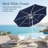 image:imageBest Choice Products 10ft 3Tier Patio Umbrella White Pole Outdoor Market Umbrella Steel PoleNavy Blue