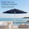 image:imageBest Choice Products 10ft 3Tier Patio Umbrella White Pole Outdoor Market Umbrella Steel PoleNavy Blue