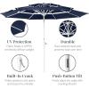 image:imageBest Choice Products 10ft 3Tier Patio Umbrella White Pole Outdoor Market Umbrella Steel PoleNavy Blue