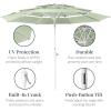 image:imageBest Choice Products 10ft 3Tier Patio Umbrella White Pole Outdoor Market Umbrella Steel PoleSage Green