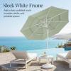 image:imageBest Choice Products 10ft 3Tier Patio Umbrella White Pole Outdoor Market Umbrella Steel PoleSage Green