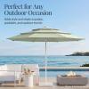image:imageBest Choice Products 10ft 3Tier Patio Umbrella White Pole Outdoor Market Umbrella Steel PoleSage Green