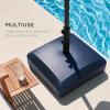 image:imageBest Choice Products 123lb Capacity Fillable Mobile Umbrella Base Heavy Duty Market Stand for Patio Deck Poolside w 4 Wheels 2 Locks 2 Knobs WindResistant Design  WhiteNavy Blue