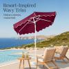 image:imageBest Choice Products 75ft Patio Market Umbrella with Wavy Trim UVFadeResistant 210g Canopy Crank amp Tilt Wind Vent HeavyDuty Frame  WhiteBurgundy