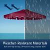 image:imageBest Choice Products 75ft Patio Market Umbrella with Wavy Trim UVFadeResistant 210g Canopy Crank amp Tilt Wind Vent HeavyDuty Frame  WhiteBurgundy