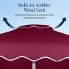 image:imageBest Choice Products 75ft Patio Market Umbrella with Wavy Trim UVFadeResistant 210g Canopy Crank amp Tilt Wind Vent HeavyDuty Frame  WhiteBurgundy