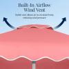 image:imageBest Choice Products 75ft Patio Market Umbrella with Wavy Trim UVFadeResistant 210g Canopy Crank amp Tilt Wind Vent HeavyDuty Frame  WhiteFlamingo Pink