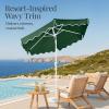 image:imageBest Choice Products 75ft Patio Market Umbrella with Wavy Trim UVFadeResistant 210g Canopy Crank amp Tilt Wind Vent HeavyDuty Frame  WhiteGreen