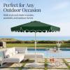 image:imageBest Choice Products 75ft Patio Market Umbrella with Wavy Trim UVFadeResistant 210g Canopy Crank amp Tilt Wind Vent HeavyDuty Frame  WhiteGreen