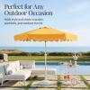 image:imageBest Choice Products 75ft Patio Market Umbrella with Wavy Trim UVFadeResistant 210g Canopy Crank amp Tilt Wind Vent HeavyDuty Frame  WhiteMarigold