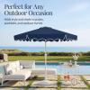 image:imageBest Choice Products 75ft Patio Market Umbrella with Wavy Trim UVFadeResistant 210g Canopy Crank amp Tilt Wind Vent HeavyDuty Frame  WhiteNavy Blue