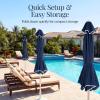 image:imageBest Choice Products 75ft Patio Market Umbrella with Wavy Trim UVFadeResistant 210g Canopy Crank amp Tilt Wind Vent HeavyDuty Frame  WhiteNavy Blue