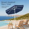 image:imageBest Choice Products 75ft Patio Market Umbrella with Wavy Trim UVFadeResistant 210g Canopy Crank amp Tilt Wind Vent HeavyDuty Frame  WhiteNavy Blue