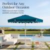image:imageBest Choice Products 75ft Patio Market Umbrella with Wavy Trim UVFadeResistant 210g Canopy Crank amp Tilt Wind Vent HeavyDuty Frame  WhitePeacock