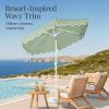 image:imageBest Choice Products 75ft Patio Market Umbrella with Wavy Trim UVFadeResistant 210g Canopy Crank amp Tilt Wind Vent HeavyDuty Frame  WhiteSage Green