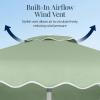 image:imageBest Choice Products 75ft Patio Market Umbrella with Wavy Trim UVFadeResistant 210g Canopy Crank amp Tilt Wind Vent HeavyDuty Frame  WhiteSage Green