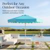 image:imageBest Choice Products 75ft Patio Market Umbrella with Wavy Trim UVFadeResistant 210g Canopy Crank amp Tilt Wind Vent HeavyDuty Frame  WhiteSky Blue