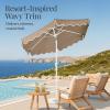 image:imageBest Choice Products 75ft Patio Market Umbrella with Wavy Trim UVFadeResistant 210g Canopy Crank amp Tilt Wind Vent HeavyDuty Frame  WhiteTan