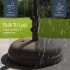 image:imageBest Choice Products Fillable Umbrella Base Stand Pyramid Design Plastic Patio Umbrella Base Stand Pole Holder for Outdoor Lawn w 55lbs Weight Capacity Adjustment Knob  BrownBrown Dome