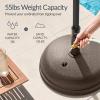 image:imageBest Choice Products Fillable Umbrella Base Stand Pyramid Design Plastic Patio Umbrella Base Stand Pole Holder for Outdoor Lawn w 55lbs Weight Capacity Adjustment Knob  BrownBrown Dome