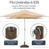 image:imageBest Choice Products Fillable Umbrella Base Stand Pyramid Design Plastic Patio Umbrella Base Stand Pole Holder for Outdoor Lawn w 55lbs Weight Capacity Adjustment Knob  BrownBrown Pyramid