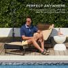 image:imageBest Choice Products Patio Chaise Lounge Chair Portable Outdoor Folding Recliner for Lawn w 8 Positions Handles 300lb Capacity  Light BlueWhiteLavenderWhite