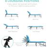 image:imageBest Choice Products Patio Chaise Lounge Chair Portable Outdoor Folding Recliner for Lawn w 8 Positions Handles 300lb Capacity  Light BlueWhiteLight Blue