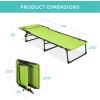image:imageBest Choice Products Patio Chaise Lounge Chair Portable Outdoor Folding Recliner for Lawn w 8 Positions Handles 300lb Capacity  Light BlueWhiteLime Green