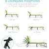 image:imageBest Choice Products Patio Chaise Lounge Chair Portable Outdoor Folding Recliner for Lawn w 8 Positions Handles 300lb Capacity  Light BlueWhiteLime Green