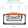 image:imageBest Choice Products Patio Chaise Lounge Chair Portable Outdoor Folding Recliner for Lawn w 8 Positions Handles 300lb Capacity  Light BlueWhiteOrange