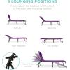 image:imageBest Choice Products Patio Chaise Lounge Chair Portable Outdoor Folding Recliner for Lawn w 8 Positions Handles 300lb Capacity  Light BlueWhitePurple