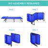 image:imageBest Choice Products Patio Chaise Lounge Chair Portable Outdoor Folding Recliner for Lawn w 8 Positions Handles 300lb Capacity  Light BlueWhiteResort Blue