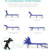 image:imageBest Choice Products Patio Chaise Lounge Chair Portable Outdoor Folding Recliner for Lawn w 8 Positions Handles 300lb Capacity  Light BlueWhiteResort Blue