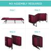 image:imageBest Choice Products Patio Chaise Lounge Chair Portable Outdoor Folding Recliner for Lawn w 8 Positions Handles 300lb Capacity  Light BlueWhiteWine Red