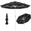 image:imageBest Choice Products 10ft 3Tier Patio Umbrella White Pole Outdoor Market Umbrella Steel PoleBlack